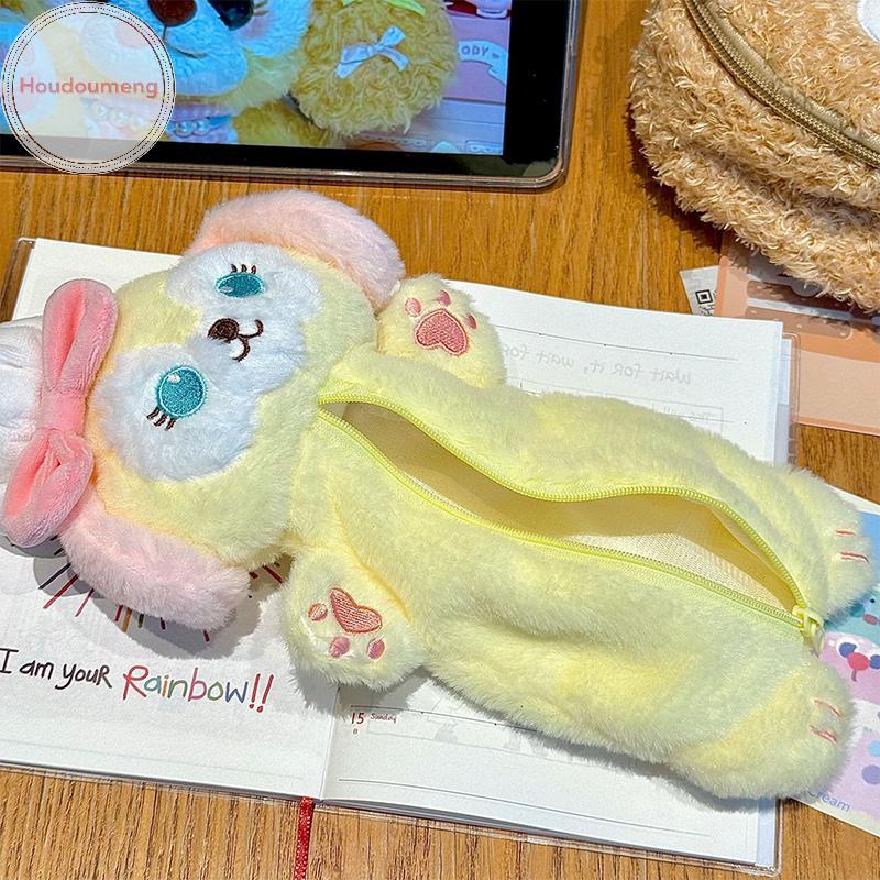 Houdoumeng ตุ๊กตาน่ารัก Plush ดินสอขนาดใหญ่ความจุการ์ตูนนักเรียนเครื่องเขียนกระเป๋าตุ๊กตาตุ๊กตาดินสอของขวัญ TH