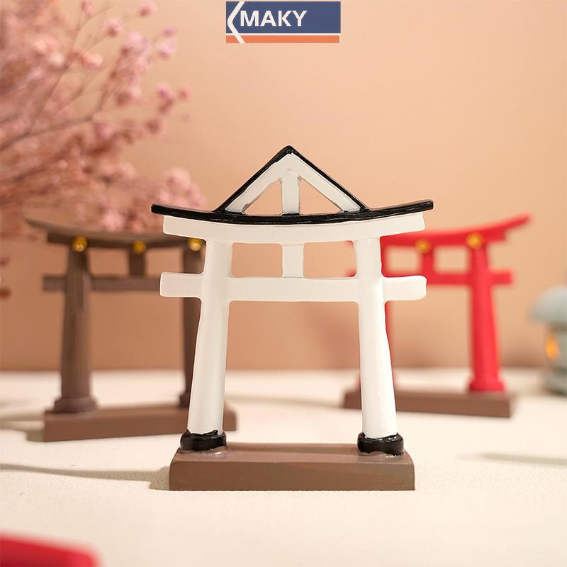 MAKY ขนาดเล็ก Torii Gate ญี่ปุ่น Shinto Temple Garden เอเชียสถาปัตยกรรมรุ่นบอนไซ Zen Garden เครื่องป