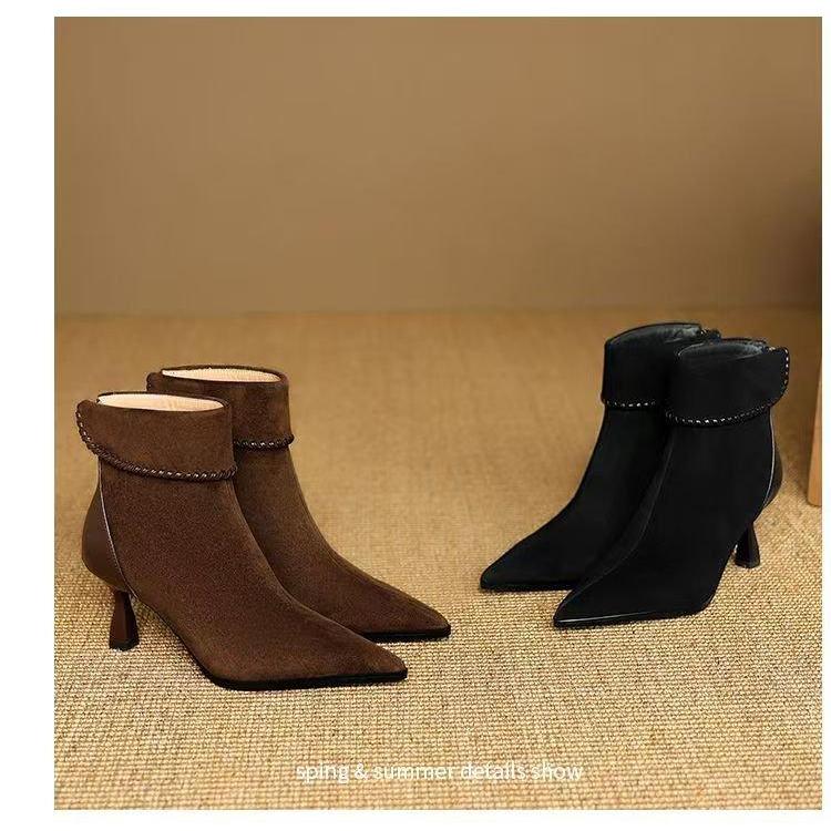 รองเท้าส้นสูงสำหรับผู้หญิง แบบชี้นิ้วเท้า สไตล์.krish พร้อมสินค้าในสต็อก