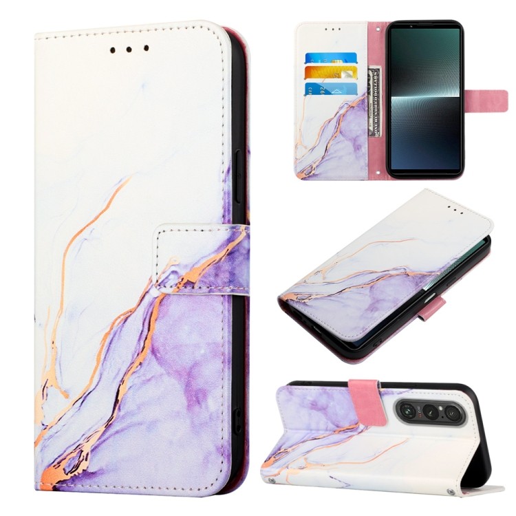 เตรียมจัดส่ง PT003 เคสโทรศัพท์หนังลายหินอ่อนสําหรับ Sony Xperia 1 V/Sony Xperia 10 V/Sony Xperia 5 V