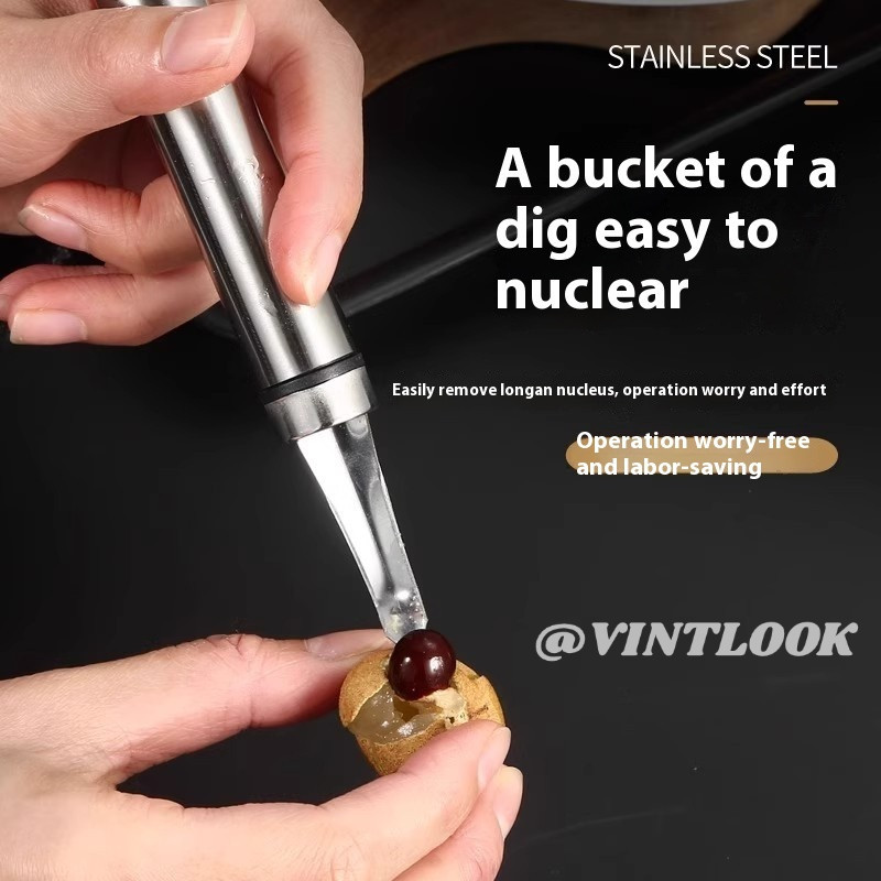 มีดคว้านลำไย สแตนเลส แบบมือถือ ปอกลำไย ผลิตจากสแตนเลสเกรด 304 มีความหนา แข็งแรงทนทาน