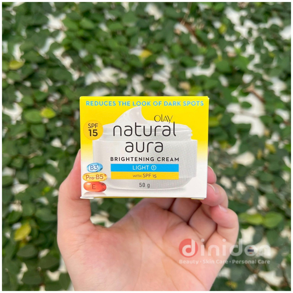 ((dinidon Shop)) Olay Natural Aura Light Brightening Cream SPF15 50 G. โอเลย์ เนเจอรัล ออร่า ไลท์ ไบร์ทเทนนิ่ง ครีม