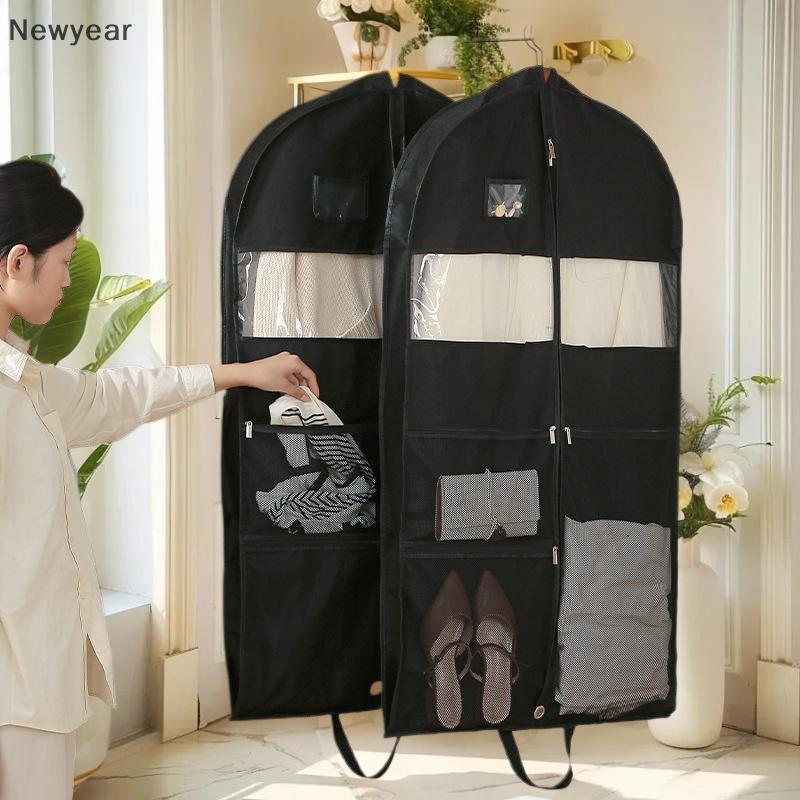 [VJW] 2025 ผ้าคลุมเสื้อผ้าตู้เสื้อผ้าบ้าน-กระเป๋าป้องกันฝุ่นแบบแขวนปรับได้สําหรับเสื้อสูท,โปร่งใสไม่