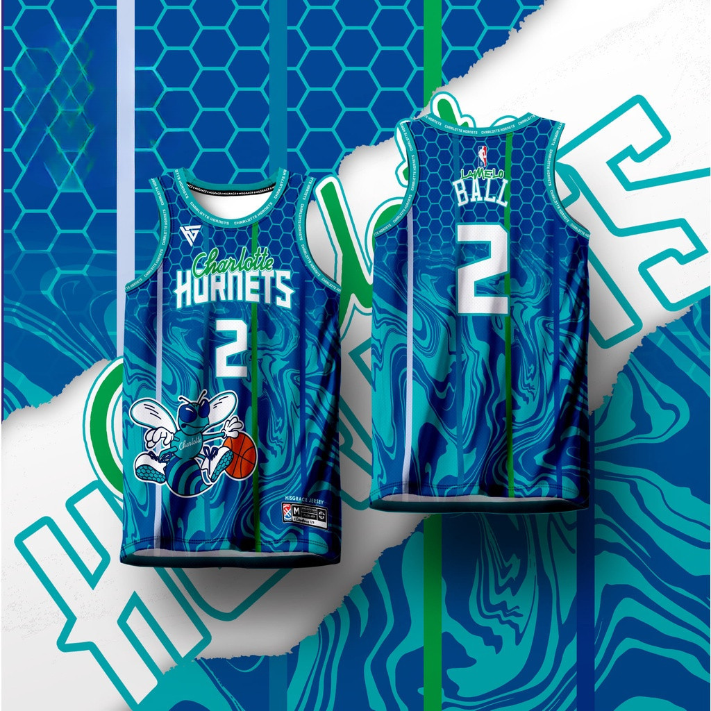 Charlotte Hornets x HG Concept Jersey Full-Angle 3D Vest Summer Basketball Jersey Collection {การปรั