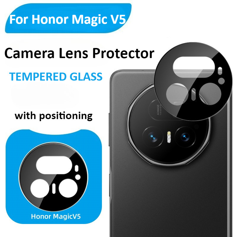 สําหรับ Honor Magic V5 V3 V2 8 7 Pro กระจกสีดํากล้องเลนส์สําหรับ HONOR 300 200 X70 X60 GT Pro Ultra 