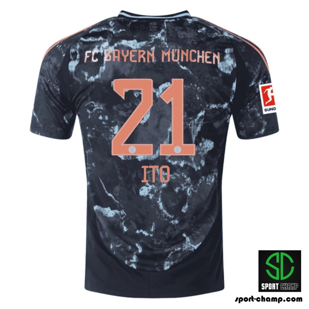 S-XXXXL ADIDAS FC BAYERN MUNICH 24/25 AWAY SHIRT ITO 21 & BUNDESLIGA PATCH