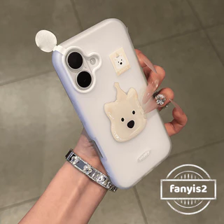 Realme C75X C67 C65 C63 C61 C55 C53 C35 C30 C25Y C21 C20 C15 8i 5i หมายเหตุ 60 50 ใหม่ 2 ใน 1 3D ลูกสุนัขเคสโทรศัพท์ซิลิคอนปกอ่อน