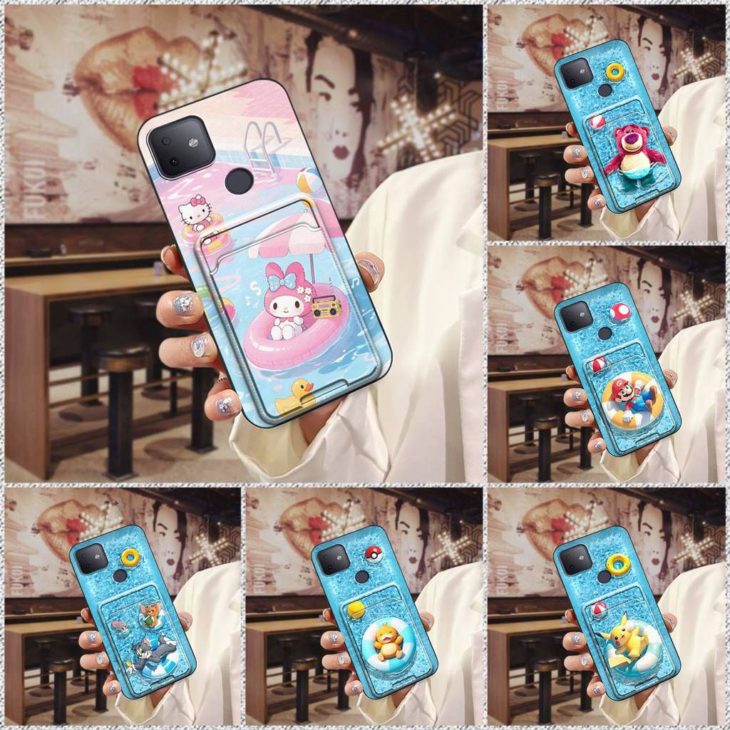 TCL การ์ดแขนTPUเคสโทรศัพท์สําหรับTCL T-Mobile Revvl 4Plusน่ารักป้องกันทนทานช่องใส่การ์ดป้องกันฝุ่นฝา