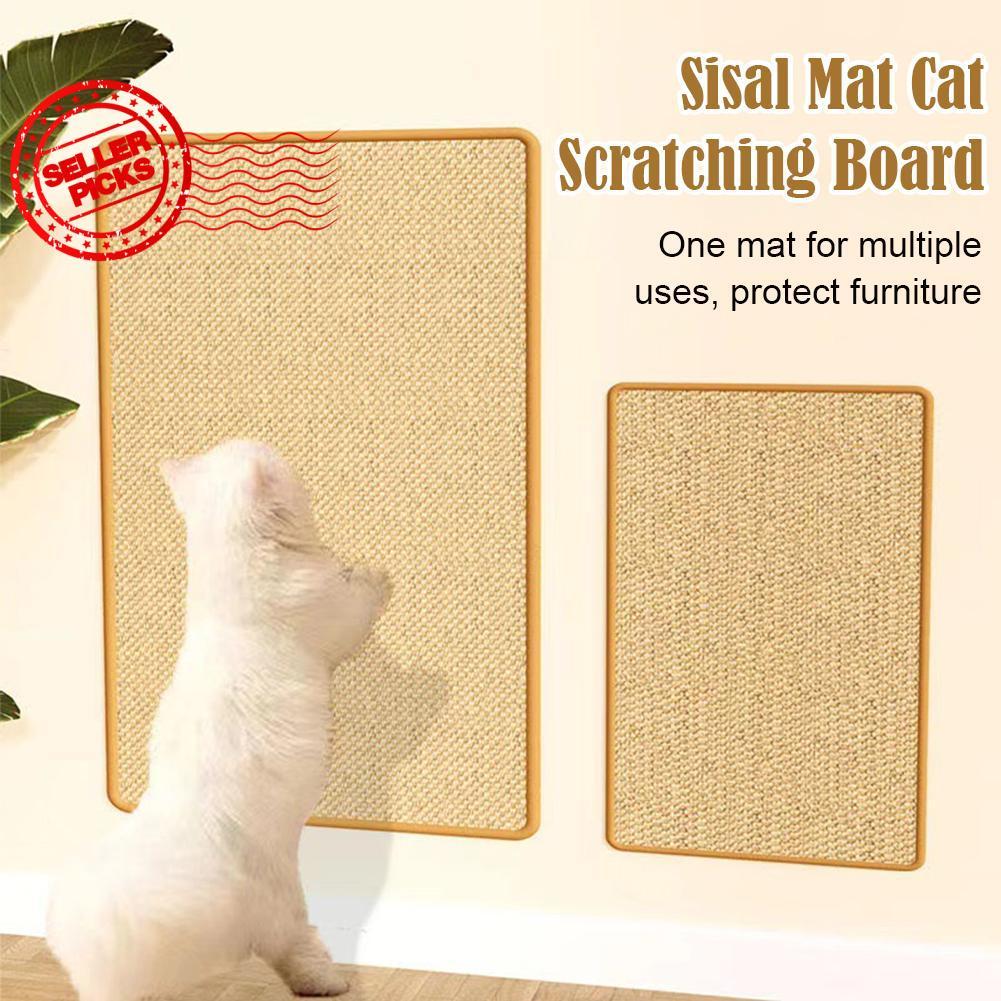 Sisal Mat Cat Scratching Board Nest ทนต่อการสึกหรอวาง Cat Scratch Wall Anti Board Cat E5k9