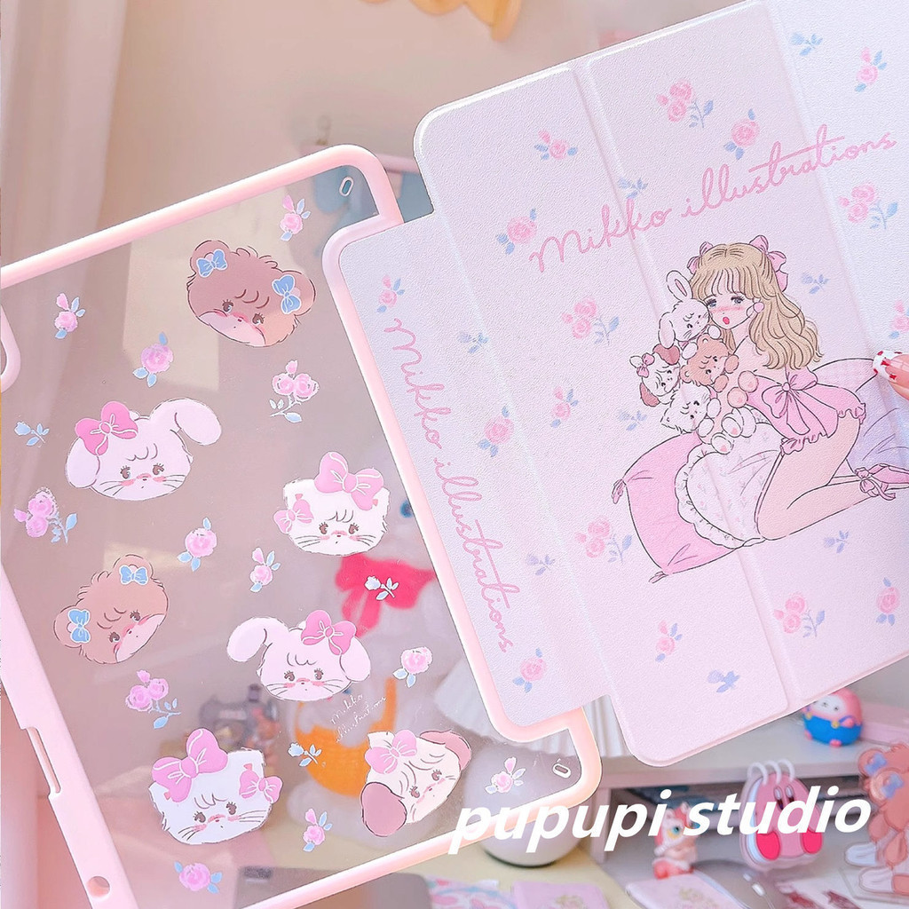 Girl Smashing Flowers Princess Apple iPad 9/8 เคสแท็บเล็ต Air 5/4 เคสป้องกัน 10th Generation 30% Off