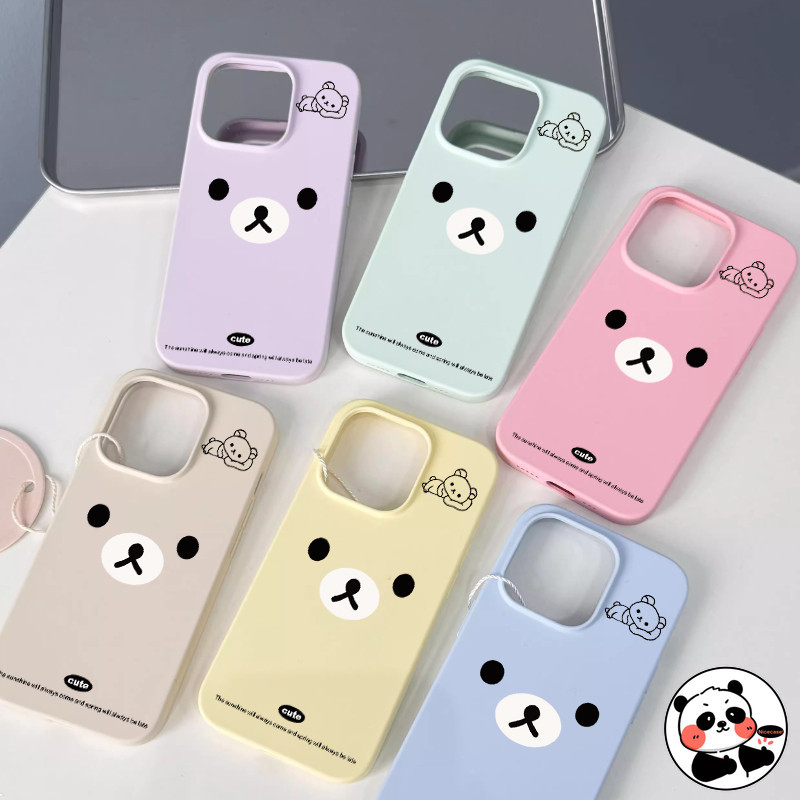 Macaron สีน่ารัก Rilakkumaเคสโทรศัพท์สําหรับOPPO Reno 14 13 11 9 Pro 8Z 7Z 8 7 Lite 5G Reno14 Reno13 หรูหราการ์ตูนSoft Candyปลอก ราคา ถูกที่สุด ดีลบีเคเค