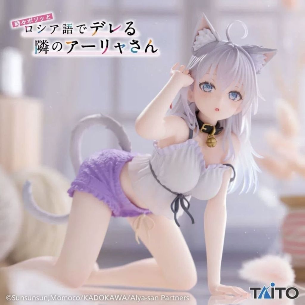 เวอร์ชั่นญี่ปุ่นของแท้อุปกรณ์ตั้งโต๊ะ Ellie Cat Ear Loungewear Jingpin Figure20251027