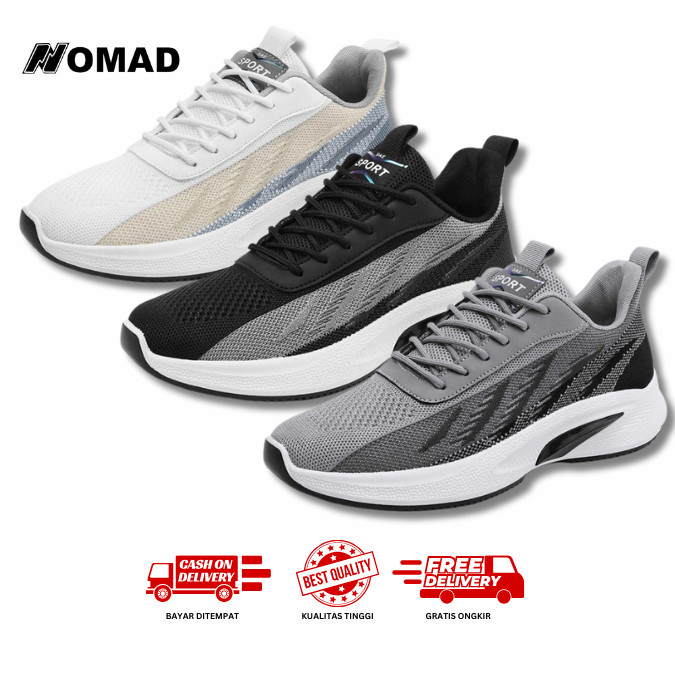 Nomadshoes S29 รองเท้าผ้าใบวิ่งลําลองคุณภาพเยาวชน S29 รองเท้ายางสีดํา