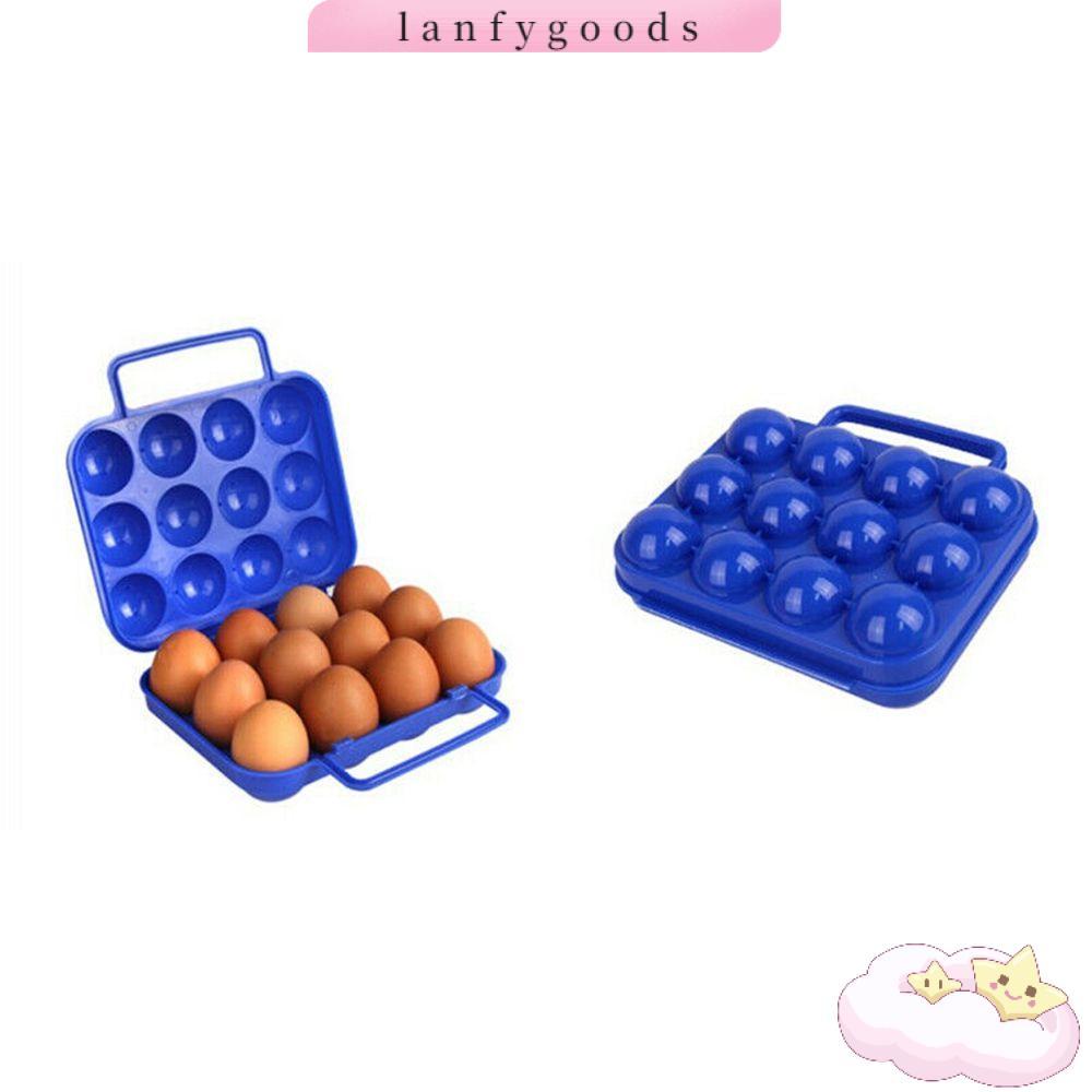 LANFYGOODS 6/12 Grid Eggs Box Plastic Portable Organizer ถาดไข่