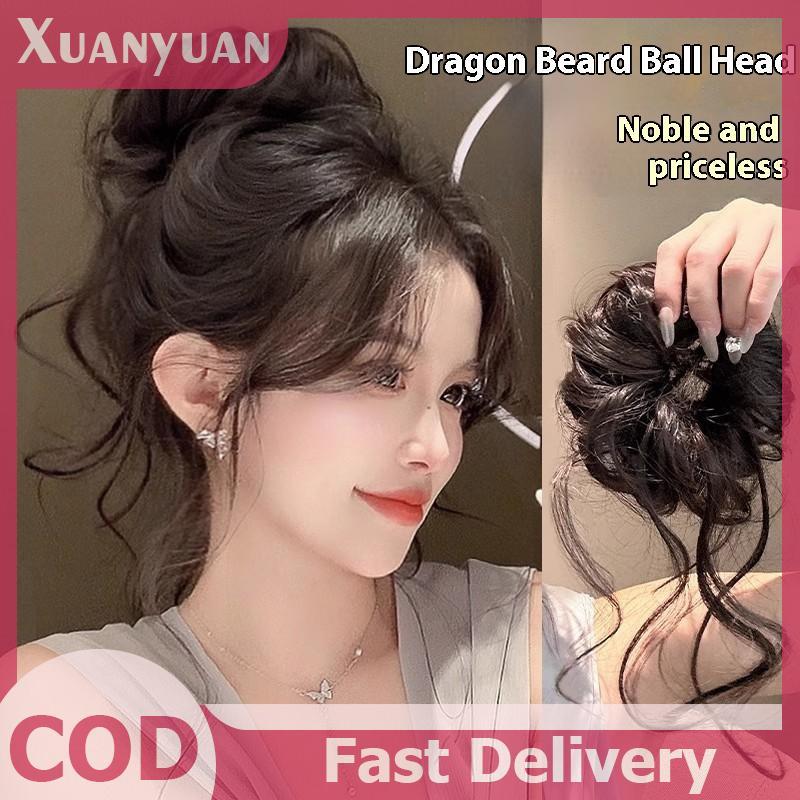 XUAN สไตล์ใหม่ อุปกรณ์เสริมผม.Fluffy Bun ผูกผมและแพ็คผมปลอมสำหรับผู้หญิง
