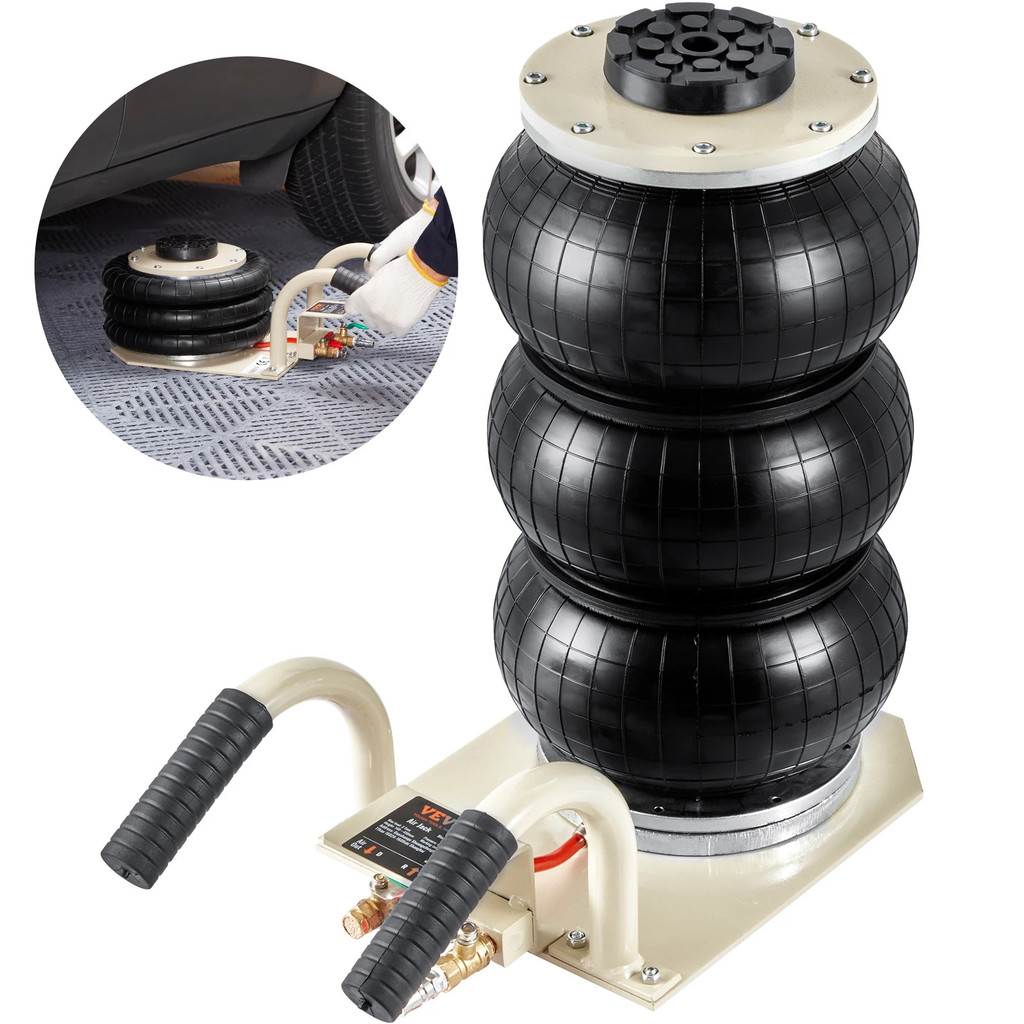 สินค้าแนะนํา Air Jack, 3 Ton/6600 Lbs Triple Bag Air Jack W/six ท่อเหล็ก, ยกได้ถึง 17.7 นิ้วที่จับด้