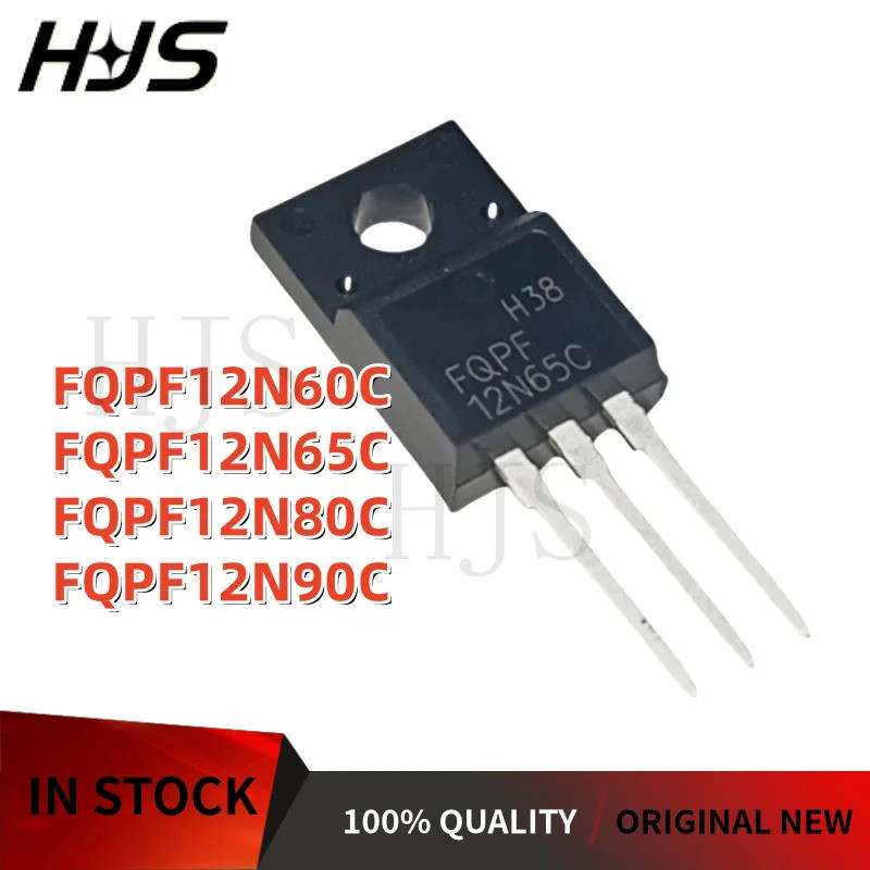 5PCS FQPF12N60C FQPF12N65C FQPF12N80C FQPF12N90C TO-220F N-channel MOSFET Field effect หลอด