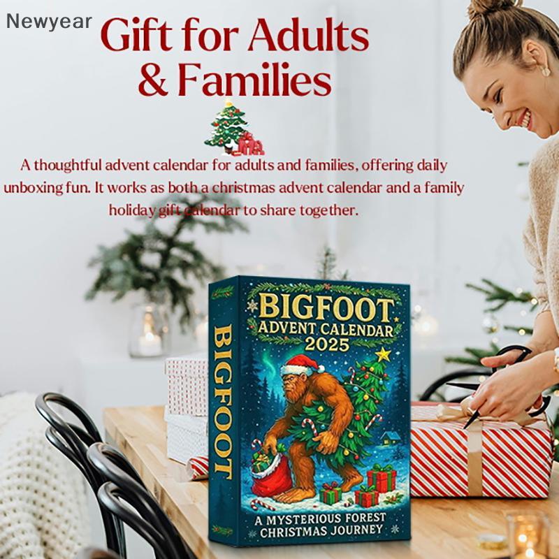 [VJW] ปฏิทิน Bigfoot Adventure 2025, ปฏิทินนับถอยหลังวันหยุด 24 วันพร้อมตุ๊กตา Bigfoot 3D Festive ปฏ