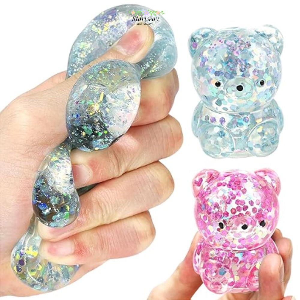 STARYSWAY Sugar Stress Ball Sensory Toys, Gummy Bear Funny Bear Squishy Fidget Toys, Hot Cute Soft S
