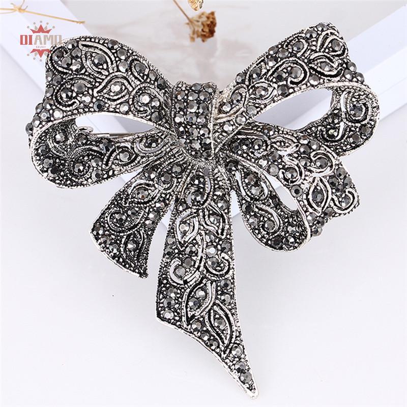 คริสตัล Rhinestone โบว์เข็มกลัด.Big Bow Knot เข็มกลัดเครื่องประดับสำหรับผู้หญิง
