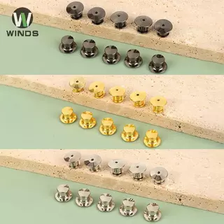 ODS ชิ้นโลหะสีดำ 10 ชิ้น สำหรับเข็มกลัด-badge-tag pins keepers แบบ DIY