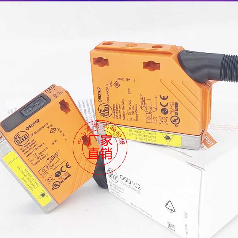 ยี่ห้อใหม่ IFM Yifumen Original O5D102 เลเซอร์เรนจ์ไฟเซนเซอร์สีแดงสี่เหลี่ยมผืนผ้า 05D102 สามารถสอบถ