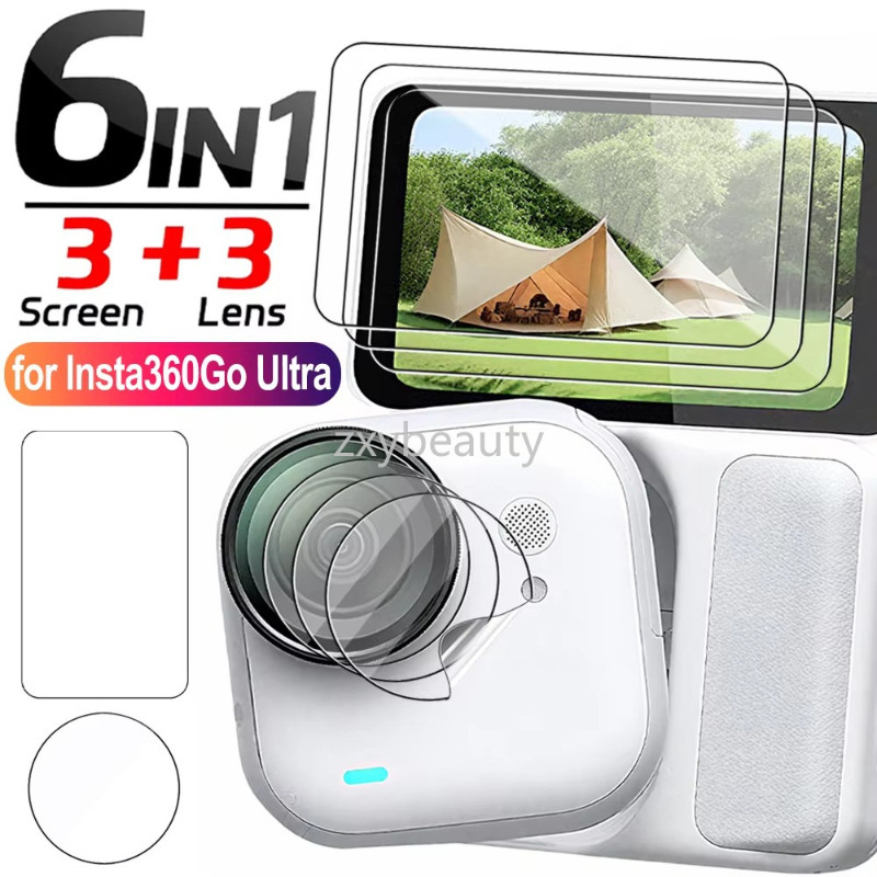 สําหรับ Insta360 Go Ultra Screen Protector กระจกนิรภัยสําหรับ Insta 360 GOUltra Soft เลนส์กล้องฟิล์มป้องกันอุปกรณ์เสริม