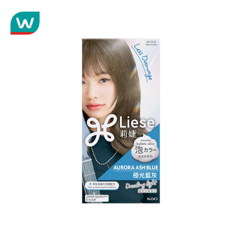 Liese ลิเซ่ ครีมมี่ บับเบิ้ล คัลเลอร์ ออโรร่า แอช บลู น้ำตาลหม่นเหลือบฟ้า