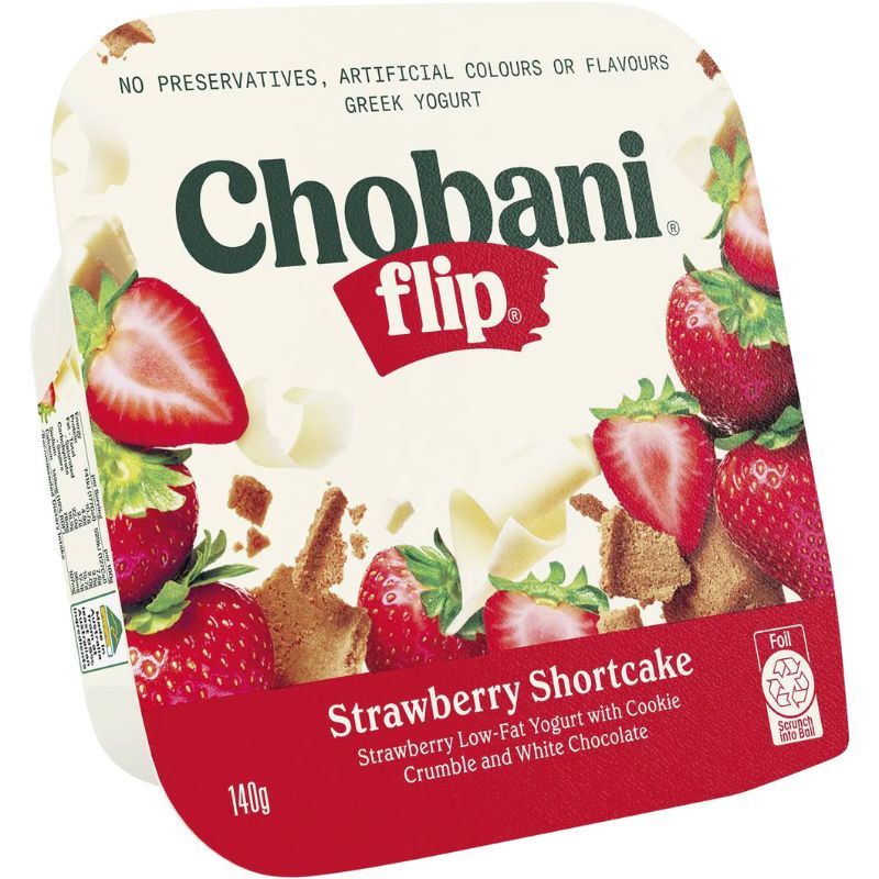 [93355384] Chobani Flip Strawberry Shortcake 140G โชบานี ฟลิป รสสตรอเบอร์รี่ ชอร์ตเค้ก