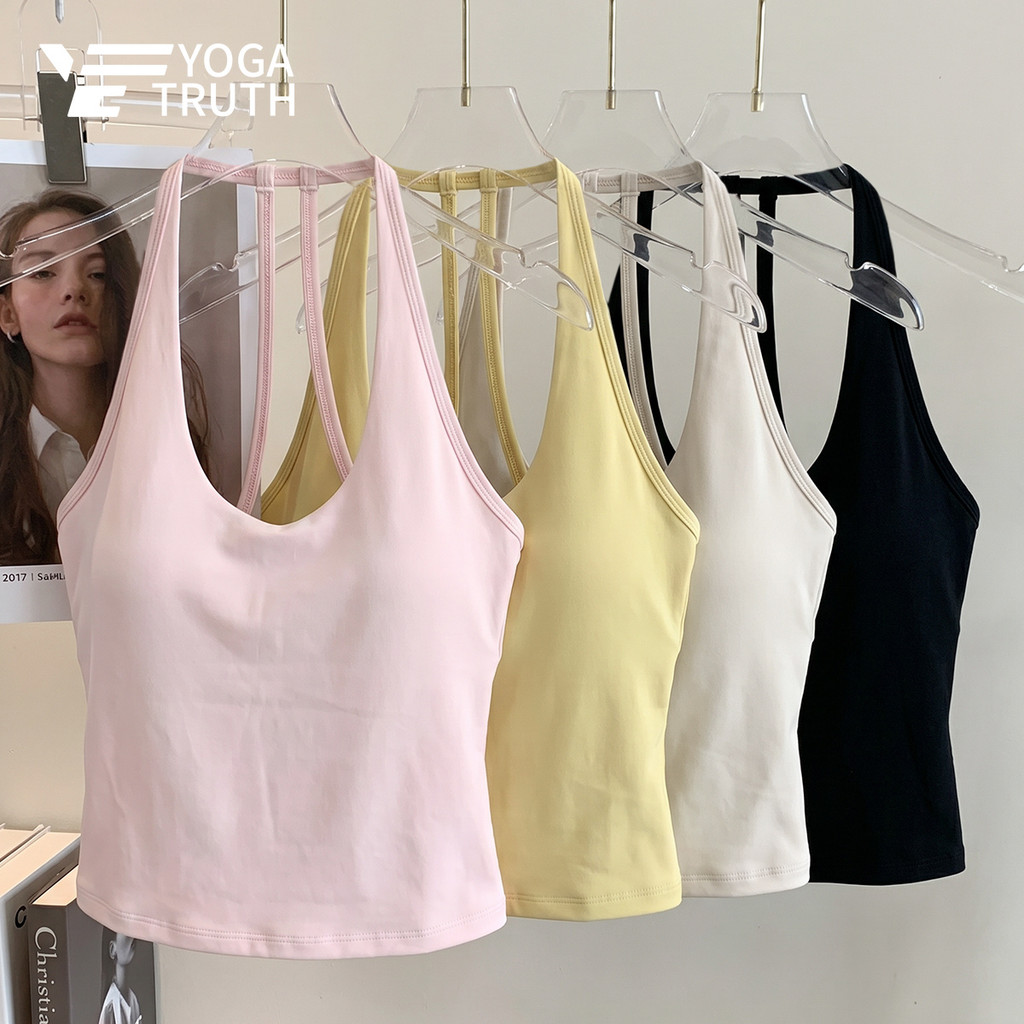 YOGATRUTH(เบาะคงที่) Sports Halter Bra สายคล้องไหล่ปรับได้เสื้อกั๊กกีฬา Gym Pilates