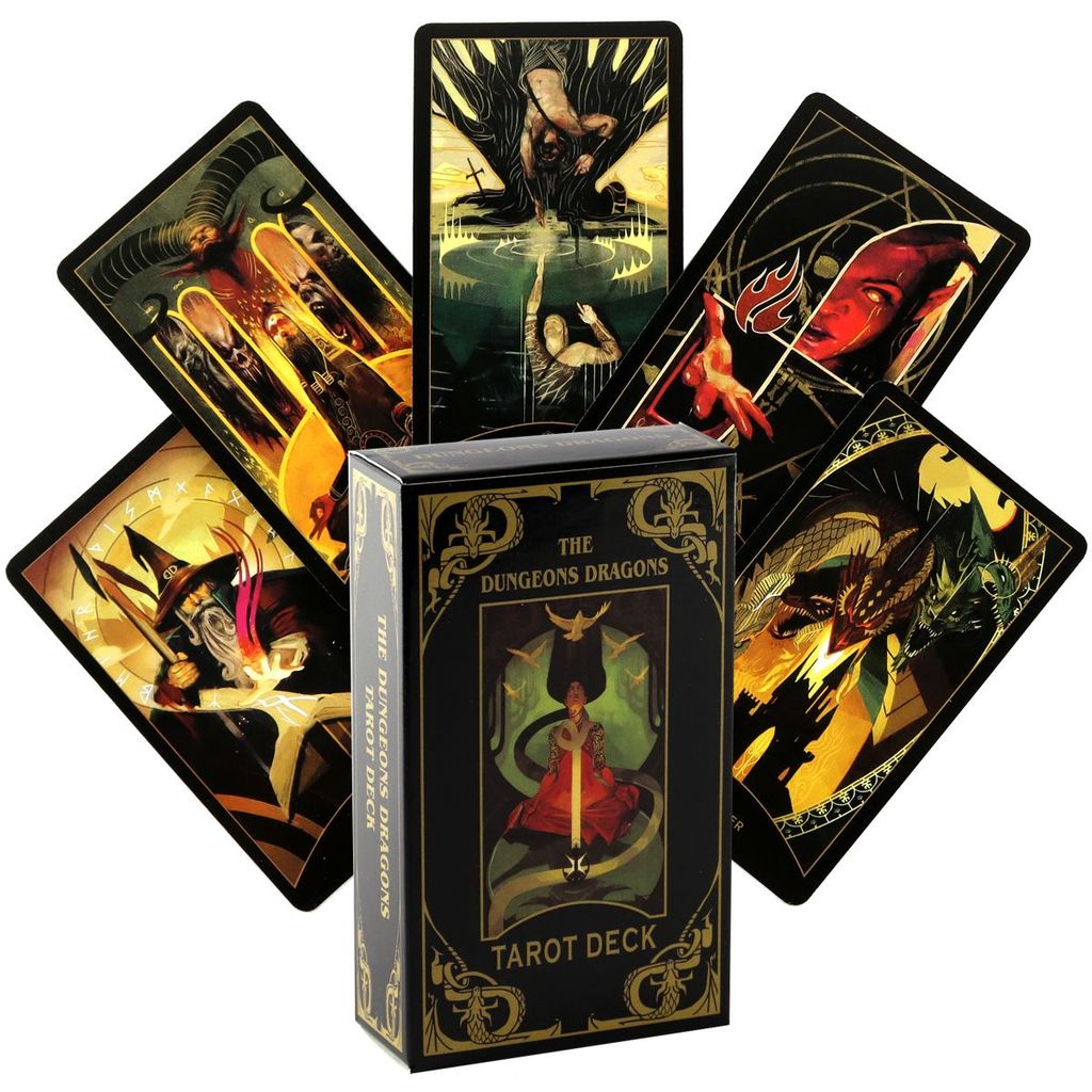 10.3 * 6 ซม. Dungeons Dragons และ Dragons Tarot เกมกระดานภาษาอังกฤษการ์ดเกม The Dungeons & Dragons T