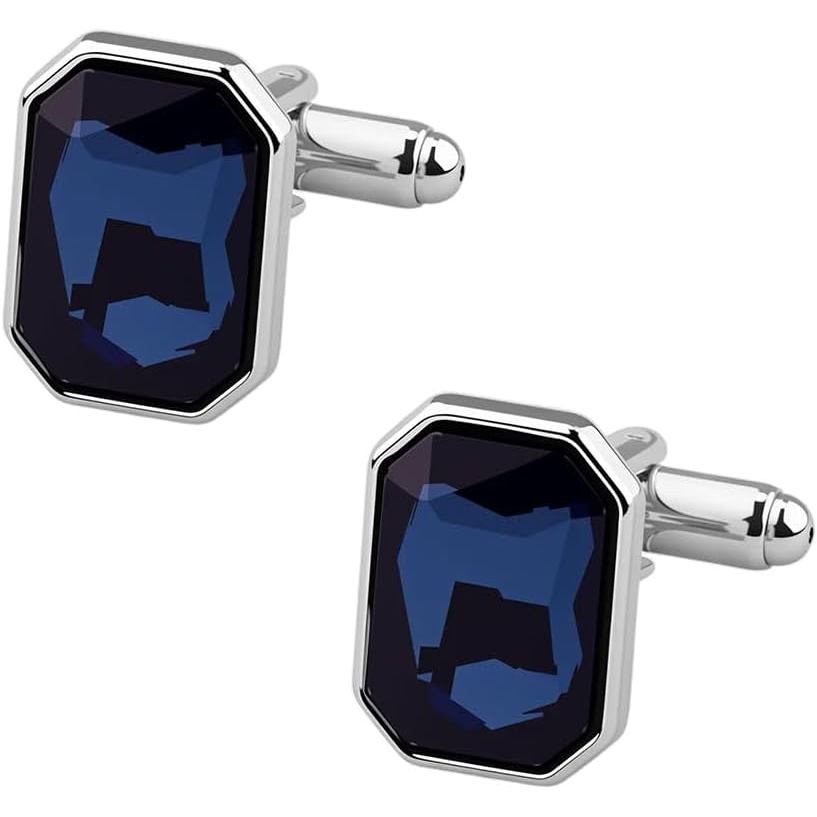 สีกรมท่า Cufflinks สําหรับผู้ชาย Tuxedo ชุดเสื้อ Cufflink แฟชั่นคริสตัล Cufflink Mens Square Rhinest