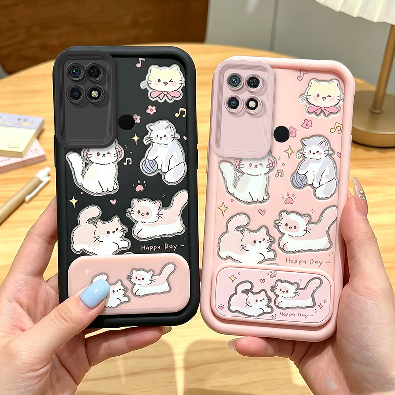 เคสสําหรับredmi 10c Redmi 10 5g 10 POCO C40 4Gเคสโทรศัพท์Softcaseซิลิโคนกันกระแทกออกแบบใหม่ความงามแมวน่ารักพร้อมที่วางสําหรับสาวJTKLMZJ1