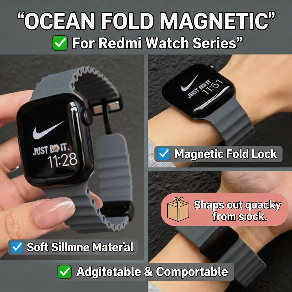 for Redmi Watch 6 5 4 5 Active/5 Lite Ocean ซิลิโคนพับสายนาฬิกาแม่เหล็ก Redmi 4 5 Active 5 Lite for Smartwatch strap