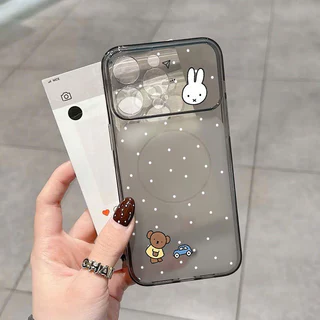 เคสไอโฟน16 เหมาะสำหรับ IPhone 12 11 17 15 14 13 Pro MAX 15 Plus Air กรอบโทรศัพท์ป้องกันการตกของหมีและกระต่าย