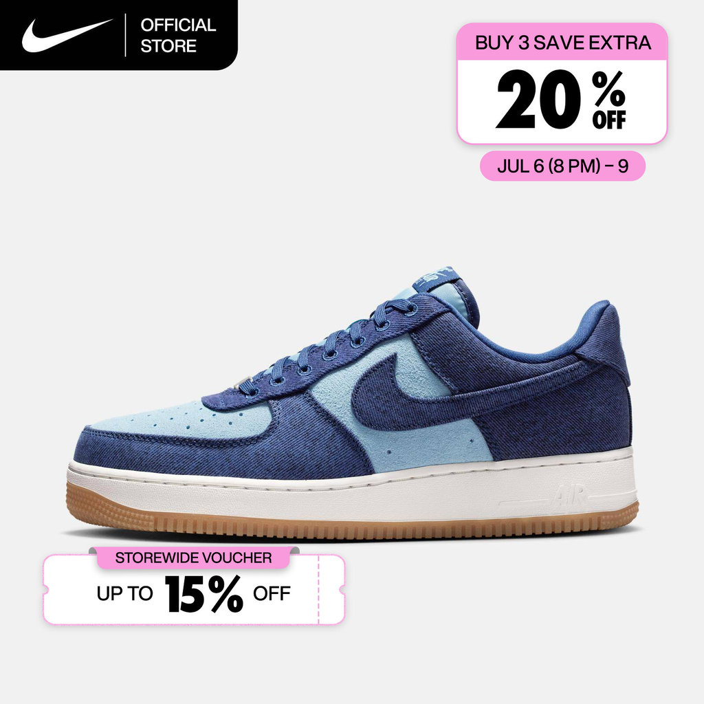 Niike Men's Air Force 1 '07 LV8 "Denim" Shoes - Navy [IR0951-400]