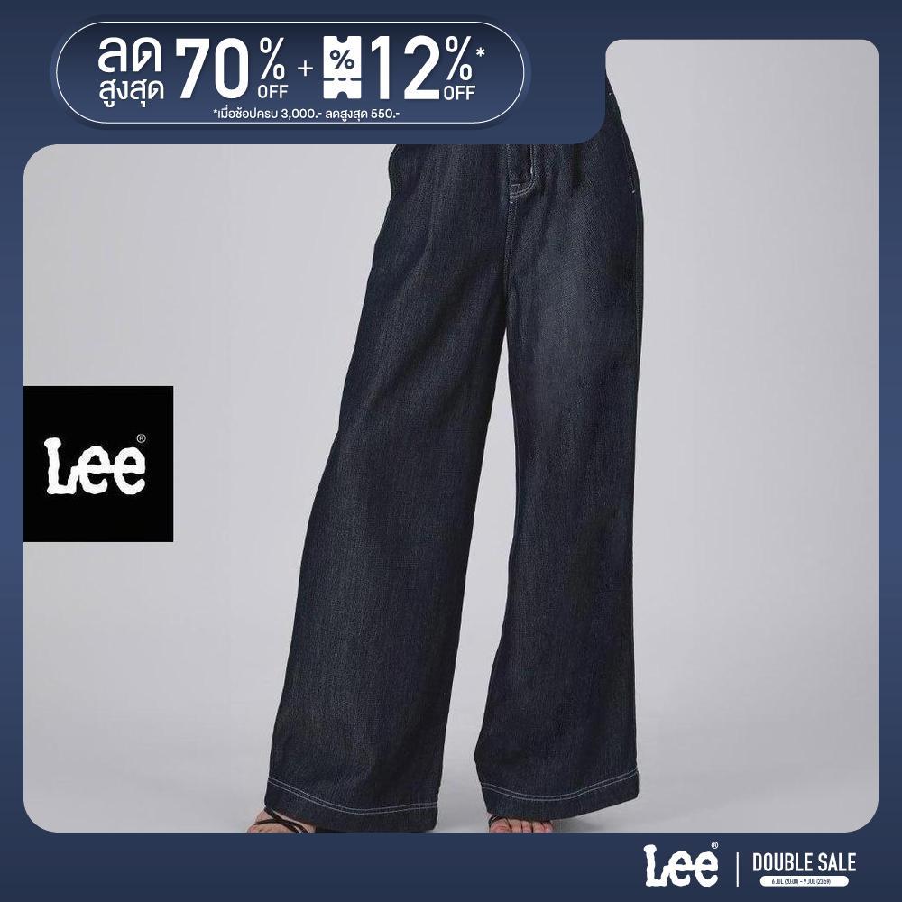 LEE กางเกงยีนส์ผู้หญิง คอลเลคชั่น Lee Pink เอวสูง ทรงกระบอกใหญ่ ทรง Wide Leg รุ่น LE S225WWIDN02 สียีนส์เข้ม