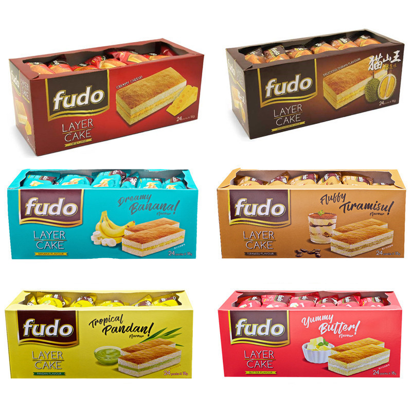พร้อมสต็อก Fast Shipping Malaysia Food Fudo Fudo Tiramisu ครีมเค้ก 24 ชิ้นแพ็คขนมน้ําชายามบ่าย212360