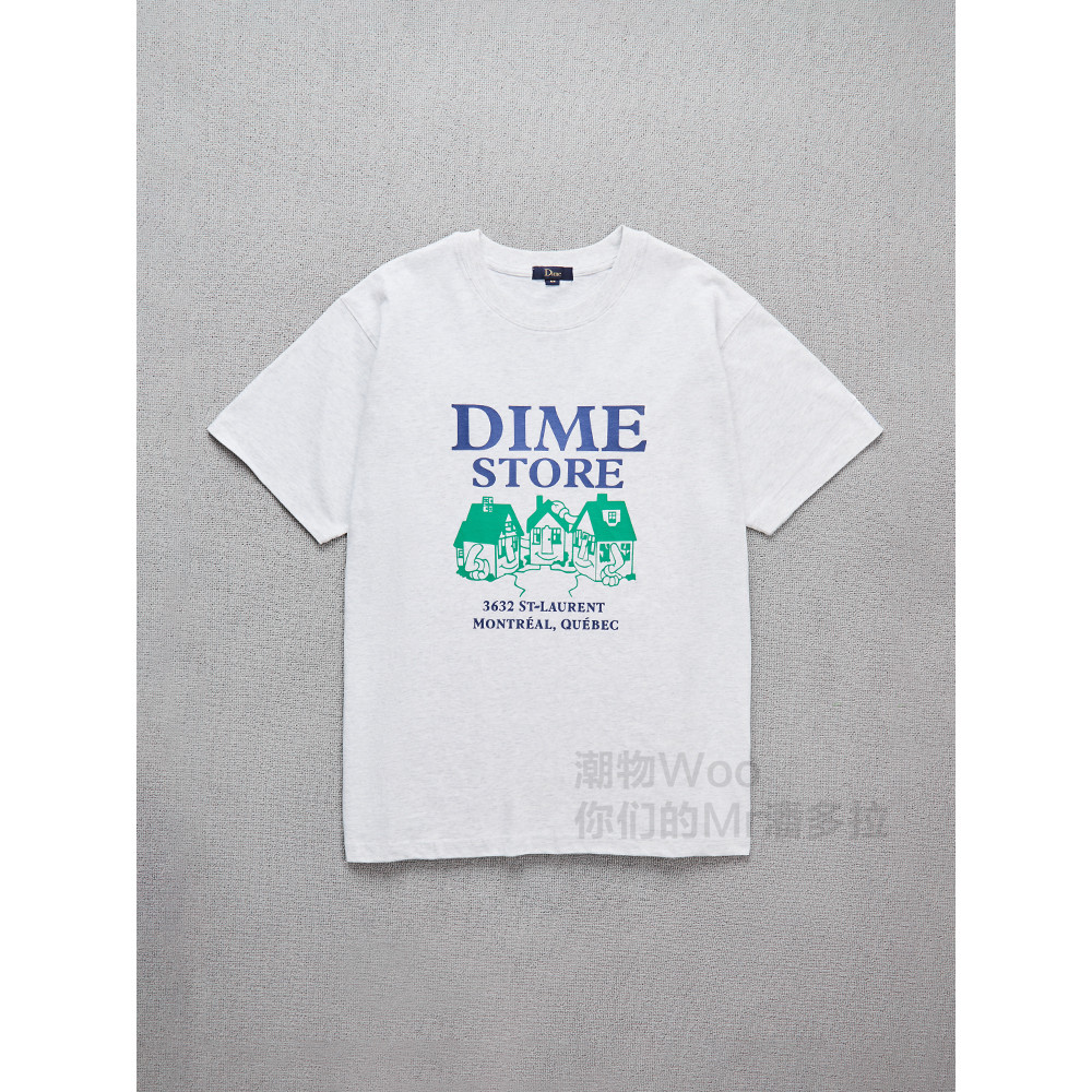 อินเทรนด์ Woo Dime Skateshop Tee พิมพ์โลโก้ผ้าฝ้ายแท้รอบคอสเก็ตบอร์ดผู้ชายเสื้อยืดแขนสั้นลําลอง