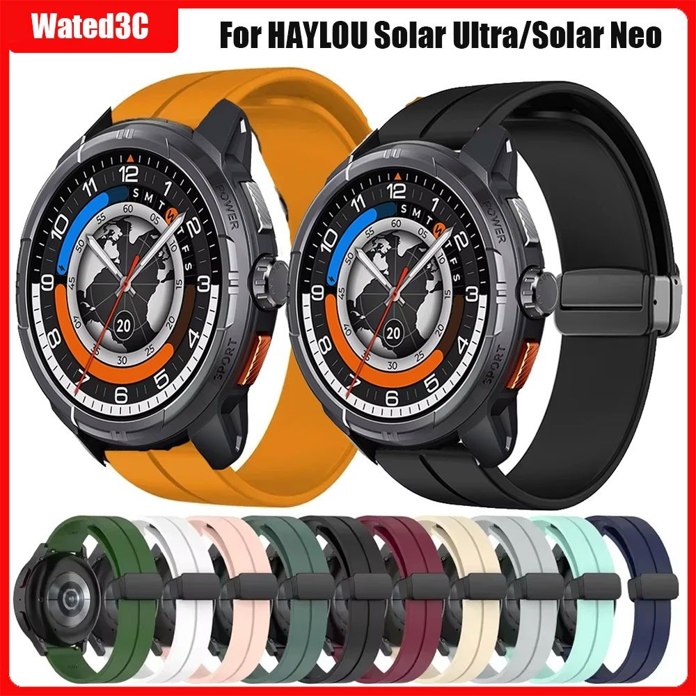 สายซิลิโคนแม่เหล็กสําหรับ HAYLOU พลังงานแสงอาทิตย์ Ultra/Solar Lite สําหรับ Haylou Solar Neo/Solar 5