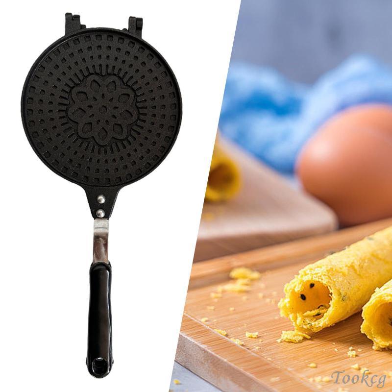 [Tookcg] Egg Roll Waffle Maker Bakeware DIY เครื่องมือทําความสะอาดง่ายเครื่องครัวน้ําหนักเบาวาฟเฟิล 