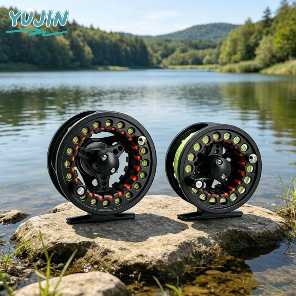 YUJIN Fly Reel Combo, ขนาดใหญ่ Arbor อลูมิเนียม Fly Fishing Reel, Smooth WF Floating Fly Line Backin