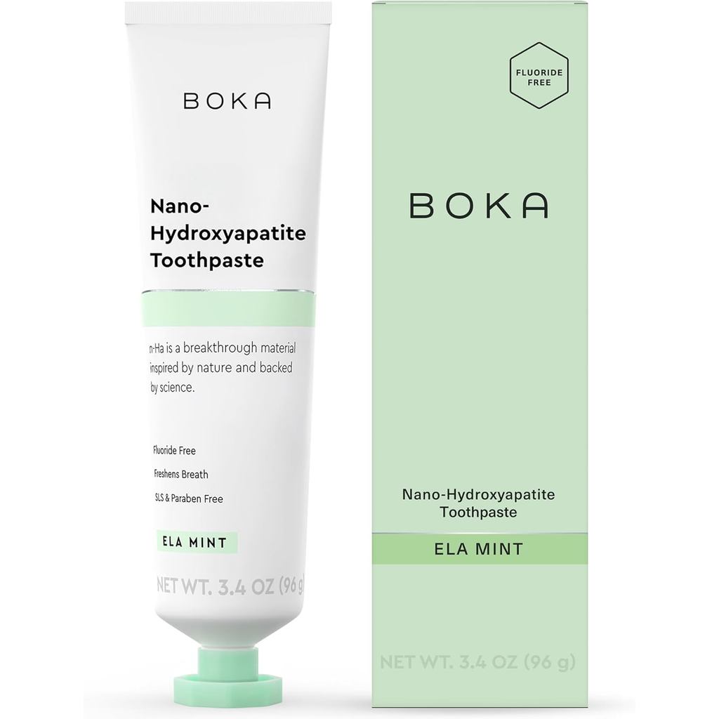 ใหม่ ยาสีฟัน Boka Fluoride-Free Nano Hydroxygen Apatite เหมาะสําหรับฟันแพ้ง่าย ดูแลช่องปาก - รสสตรอเ