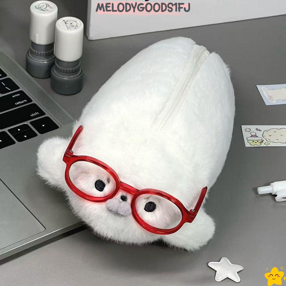 MELODYGOODS1FJ กระเป๋าใส่ปากกา,ตุ๊กตาความจุขนาดใหญ่ซีลตุ๊กตาดินสอ,น่ารักความงามสูงมูลค่าถุงเก็บกระเป๋าเครื่องเขียนของขวัญ