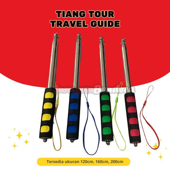 HIJAU Tour Leader Travel Guide Pole Telescopic Tour Guide Flag Stick - สีเขียว, 2 เมตร