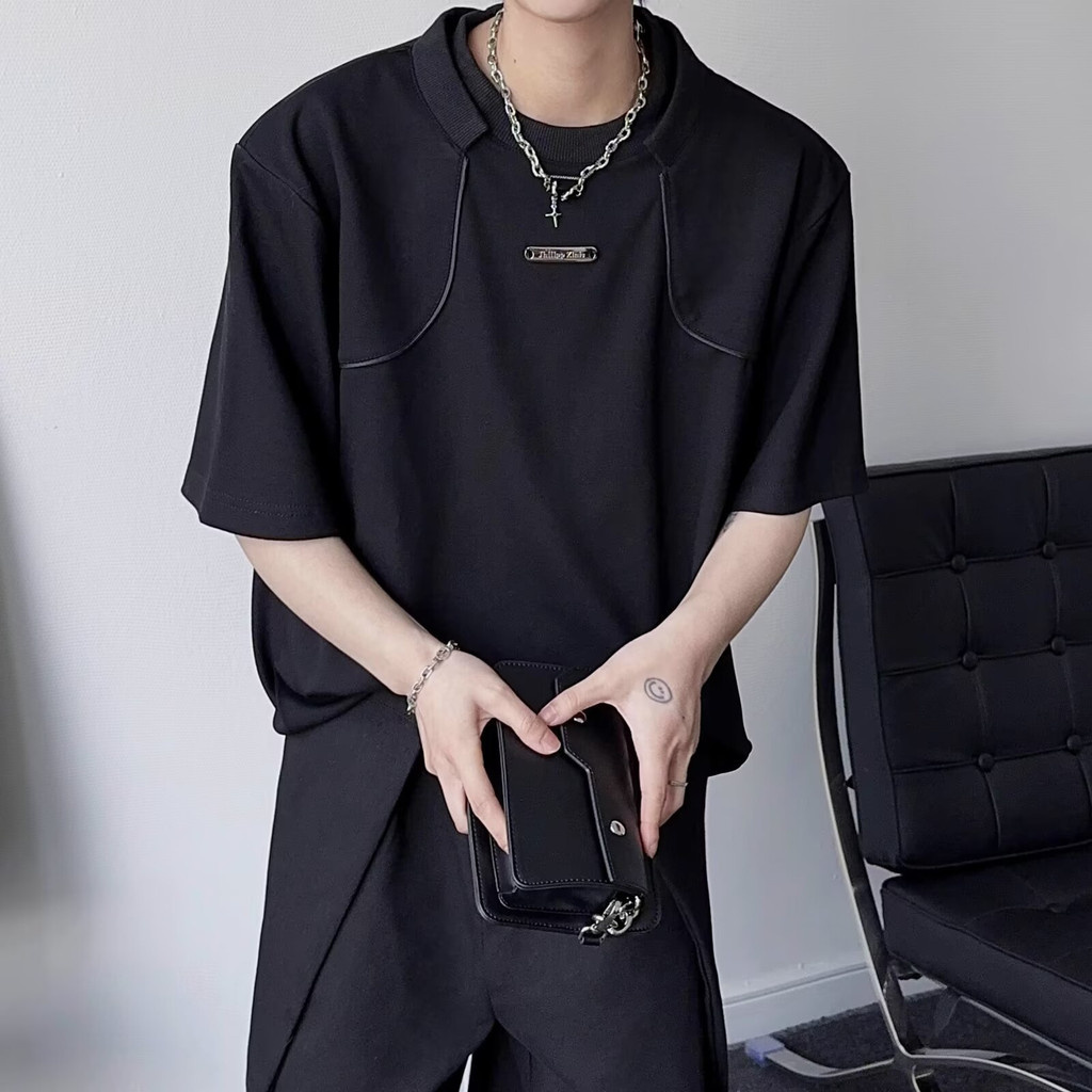 ออกแบบ Destruction รอบคอสั้นเสื้อยืดผู้ชายผู้หญิงฤดูร้อน Casual Simple Niche หลวมครึ่งแขน RRP