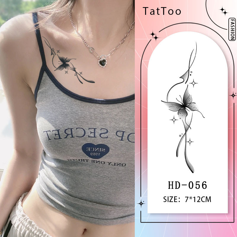 Star Sparkle สติ๊กเกอร์รอยสักสมุนไพรผีเสื้อ กันน้ํา ติดทนนาน สําหรับผู้หญิง Suitab