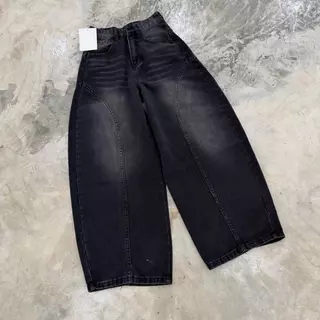 #5999 (XS-9XL) jinjeans กางเกงยีนส์ทรงบาเรล baggy กางเกงสาวอวบ กระบอกใหญ่ ขากว้าง Barel
