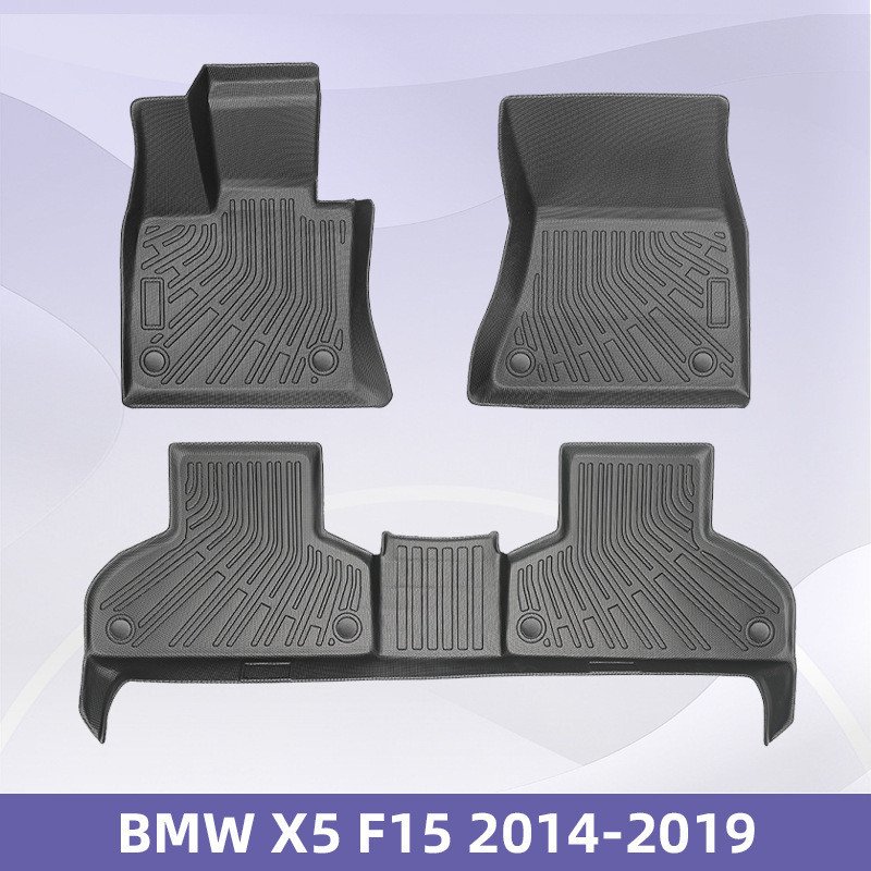 เหมาะสําหรับ BMW X5 F15 2014-2019 3D All-Weather วัสดุ TPE เสื่อเท้า Trunk Mat