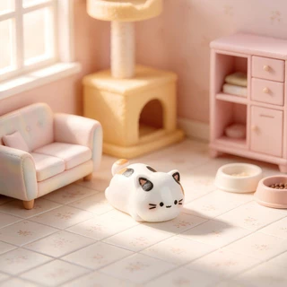 10 ชิ้นแมวน่ารักหัวกลม 3D เรซิ่น Charms สําหรับ DIY (15-14)